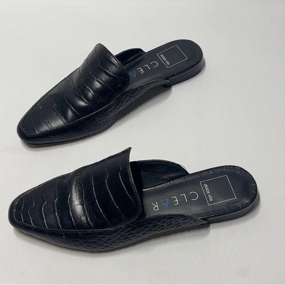 Dolce Vita Shoes - DOLVE VITA Clear Women’s Size 8 Black Slip On Mules. Reptile pattern. Low Heel